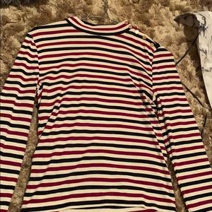 White black and red Long sleeve shirt